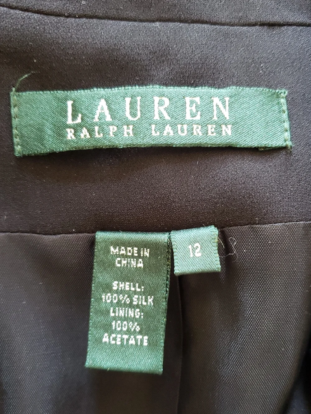 Vintage Ralph Lauren Black Silk Blazer – Size 12